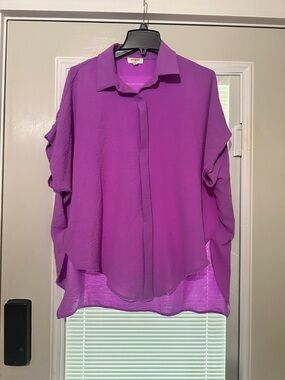 Umgee Vibrant Purple Button-Down Blouse